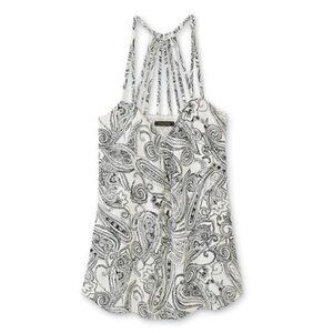 Paisley Black and White Strappy Tank Size XS